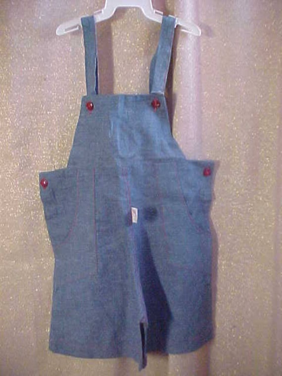 Vintage 40s Girls Blue Cotton Shorts with Halter T