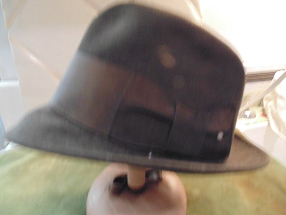 Vintage 1950s Brown Felt Narrow Brim 