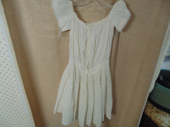 Antique White Cotton Childs Dress,  #9086 - image 3
