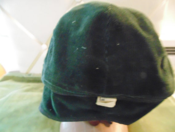 Vintage 40s Boys Green  Corduroy Hat Large #9119 - image 2