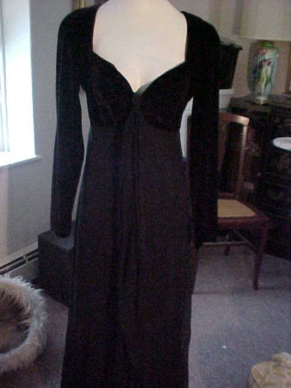Vintage Black Gown Sheer Skirt & Bl Velvet top, lo