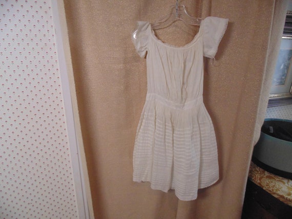 Antique White Cotton Childs Dress,  #9086 - image 1