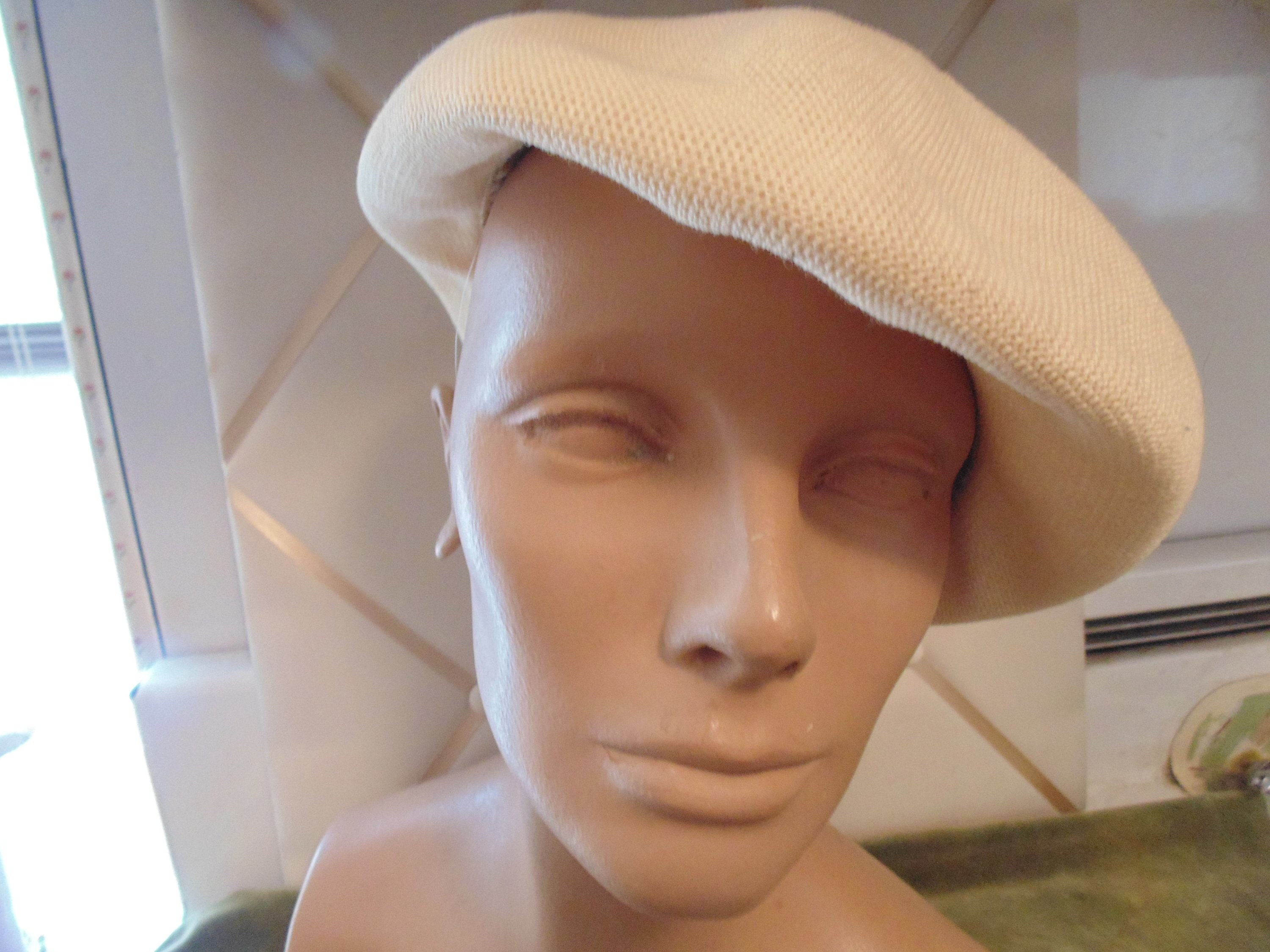 Vintage Creme Straw Hat Kangol Made in 