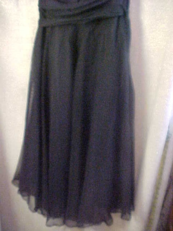 Vintage 1950s Black Sheer Strapless Dress,Circle … - image 3