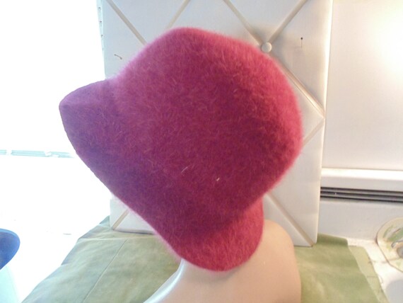 Vint Red  Hat, Angora  Wool Hat.  Made in Italy  … - image 2