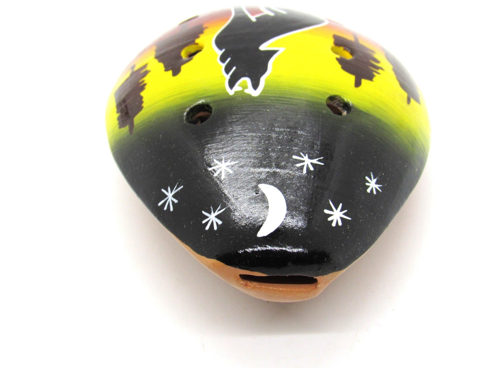 Ocarina clay Flute Howling Wolf Hand Crafted in Peru Etsy