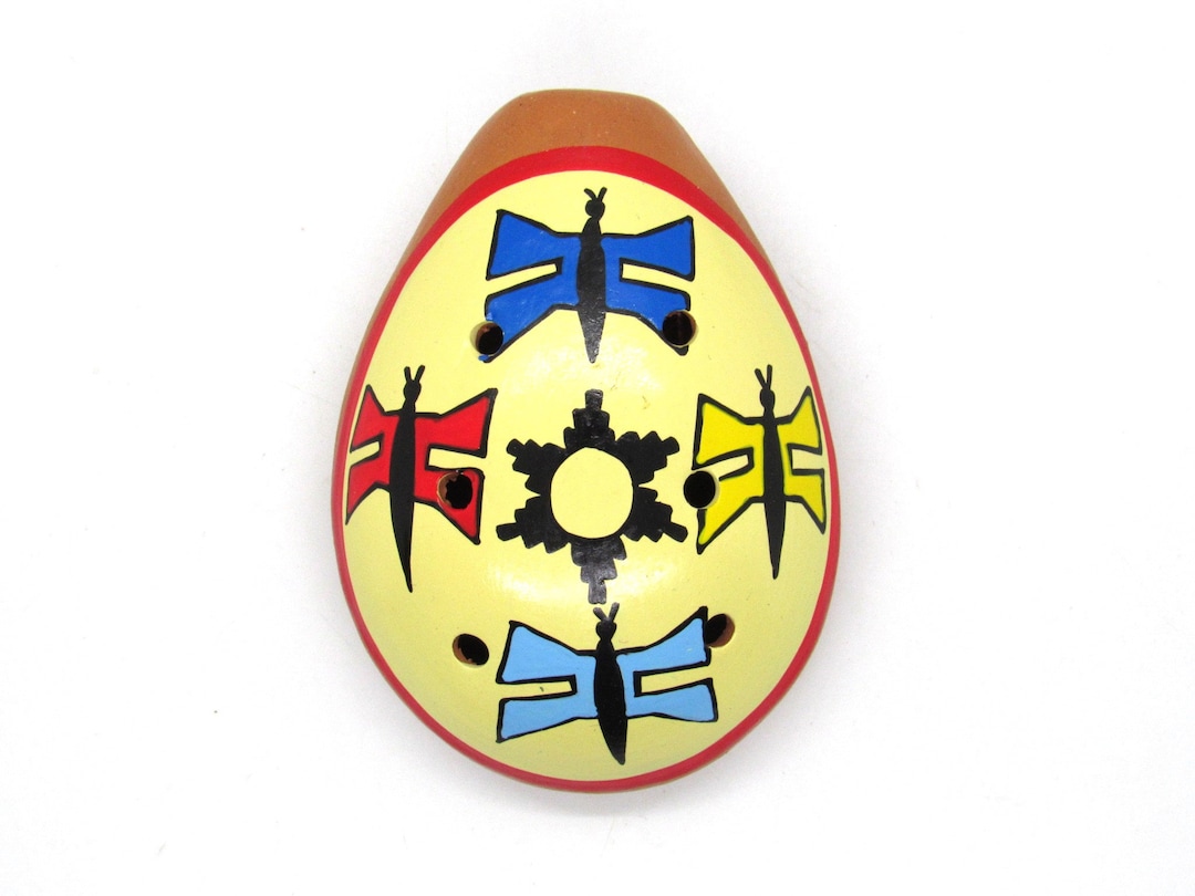 Ocarina clay Flute Butterflies Hand Crafted in Peru Etsy