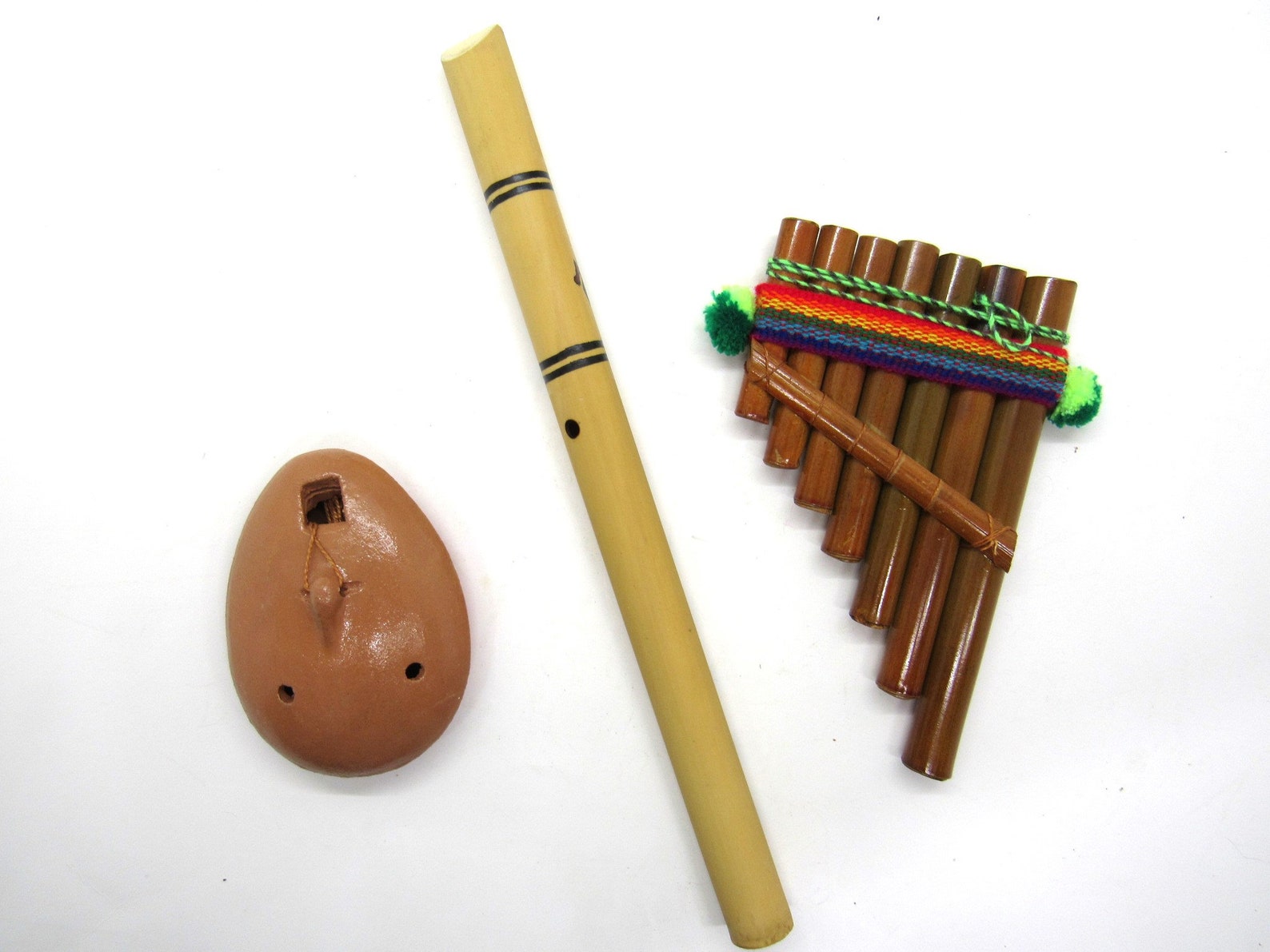 Ocarina clay Flute Reed Painted Lizard Flute & Reed Pan Etsy