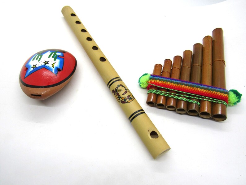 Ocarina clay Flute Reed Painted Lizard Flute & Reed Pan Etsy