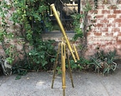 Vintage Styled All Brass Floor Telescope and Tripod