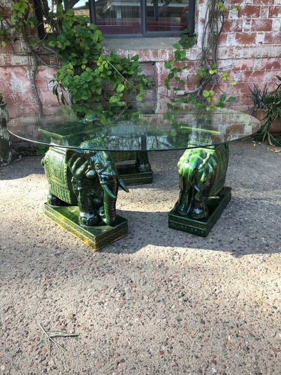 Vintage Emerald Green Chinoiserie Chinese Elephant Garden Vintage Emerald Green Chinoiserie, Emerald Green Garden Stool