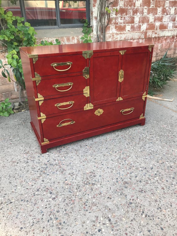 Reserved Beautiful Red Campaign Style Chinese Chinoiserie Red Etsy
