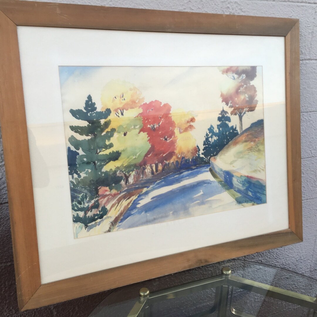 Beautiful Large Vintage Framed and Matted Original Signed Watercolor of