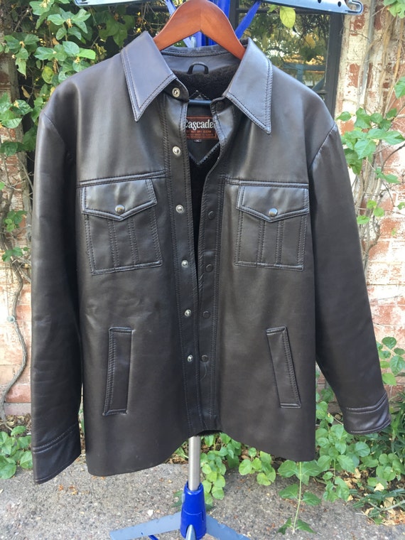 Vintage Faux Leather Vinyl Dark Brown Mobster Gang