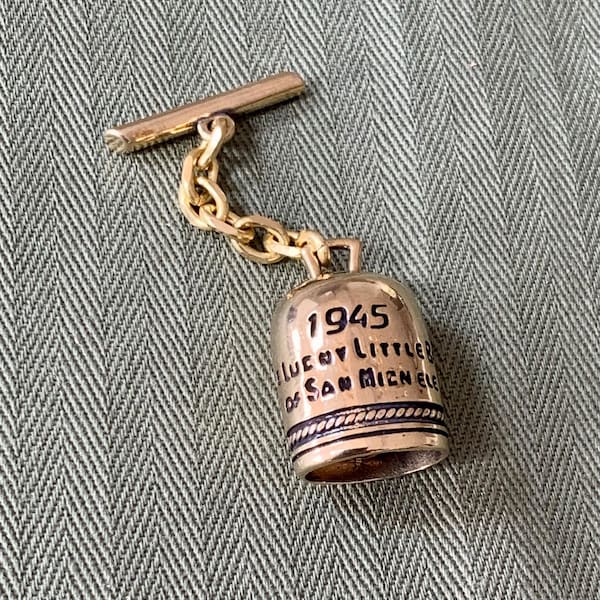 WWII Lucky Bell Charm, Brass Flight Jacket Talisman, Capri Replica Pilot Good Luck