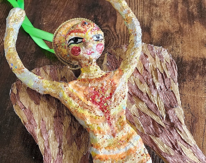 Angel Ornament, Handcrafted Holiday Decoration, Handmade Ornament, Holiday Decoration, Winter Solstice Decoration, Pagan Holiday, Christmas
