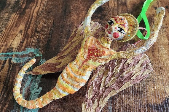 Handcrafted Angel Ornament: Upcycled Holiday Decoration