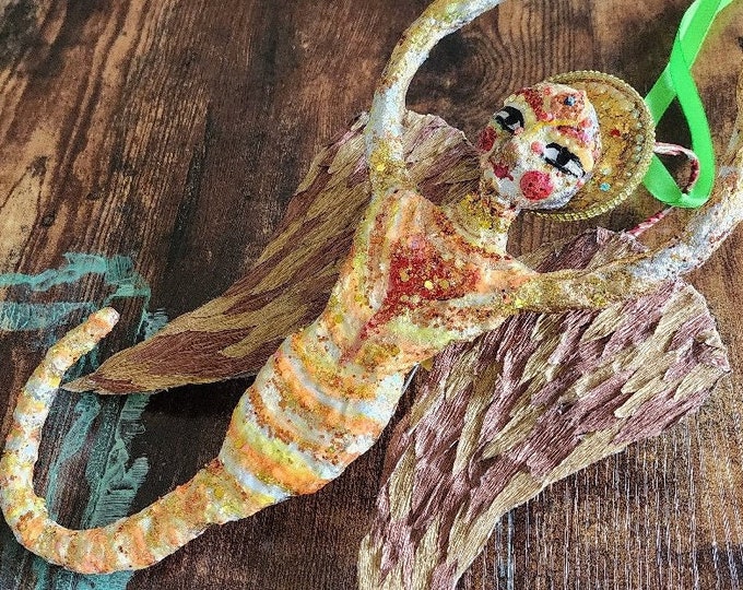 Angel Ornament, Handcrafted Holiday Decoration, Handmade Ornament, Holiday Decoration, Winter Solstice Decoration, Pagan Holiday, Christmas