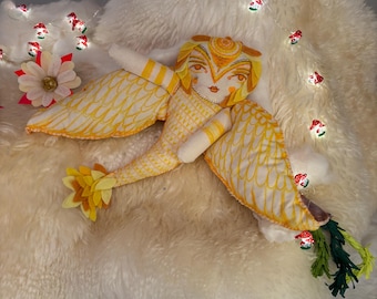 Handmade Angel Ragdoll: Wool-Filled Nursery Decor Toy