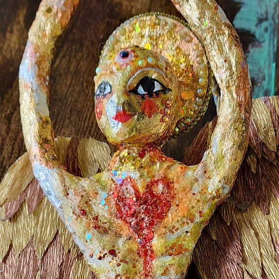 Handcrafted Angel Ornament: Upcycled Holiday Decoration