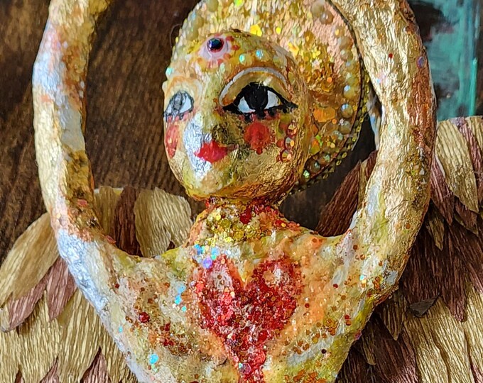 Angel Ornament, Handcrafted Holiday Decoration, Handmade Ornament, Holiday Decoration, Winter Solstice Decoration, Pagan Holiday, Christmas