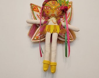 Handmade Fairy Rag Doll: Soft Organic Fabric, Girl's Room Decoration