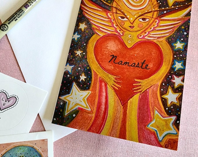 Greeting Card, Artist Print- Namaste Angel