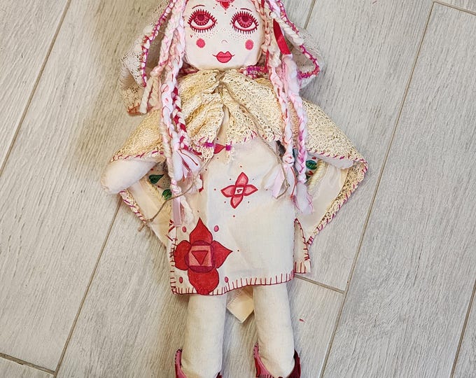 Beautifully hand embroidered Chakra Doll, Ragdoll, Handmade Doll, Toy Doll, Root Chakra