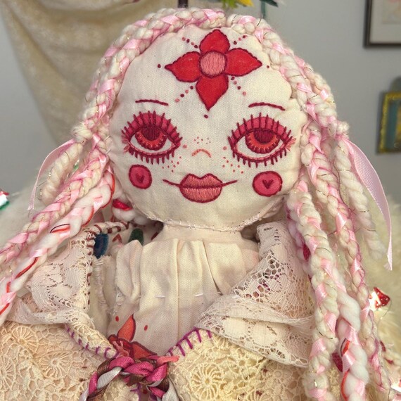 Handmade Root Chakra Ragdoll: Soft Natural Fiber Toy