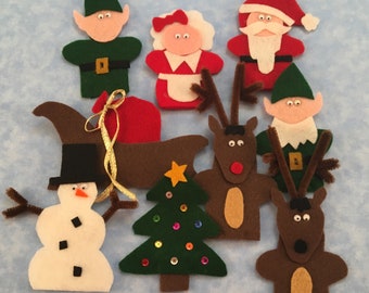 Finger Puppets-PDF File-Christmas with Santa Characters