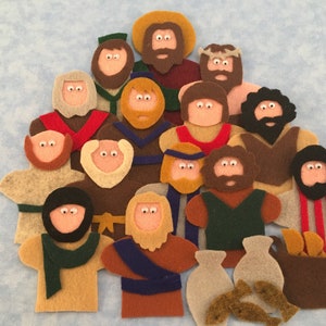 Finger Puppet Patterns - Jesus and His Disciples (14+) - PDF File Only