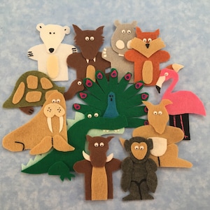 Finger Puppet Patterns - Zoo Animals #2 (12) - PDF File Only