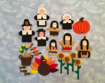 Finger Puppet -PDF FILE- Thanksgiving Characters