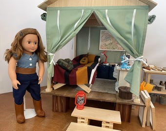 18" Doll Room Patterns - Platform Tent - PDF File Only