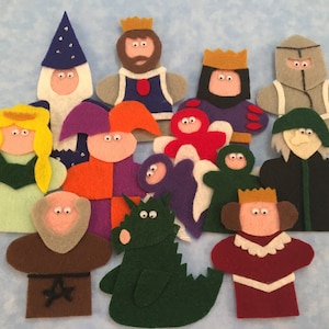 Finger Puppet Patterns -Fairy Tale Characters (11) - PDF File Only