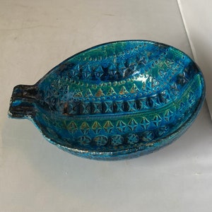 Rimini Bitossi Blue Tilt “Fish” Ashtray