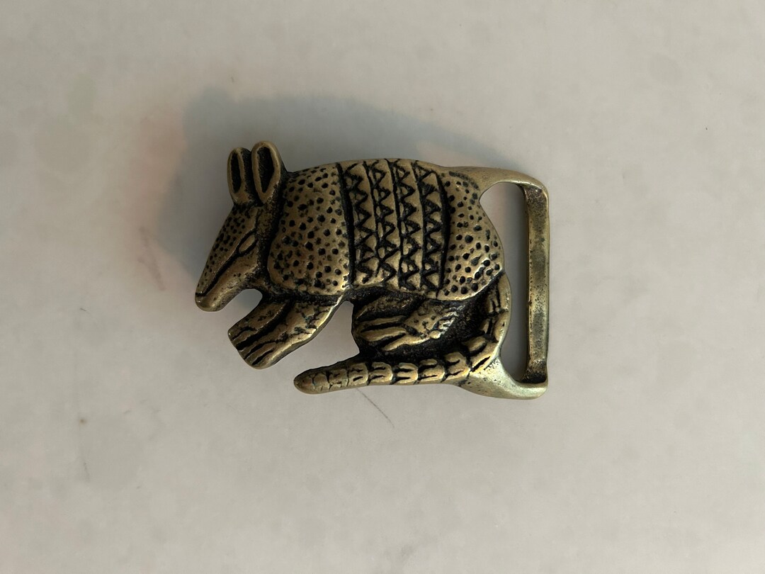 1970s Armadillo Solid Brass Vintage Belt Buckl Etsy
