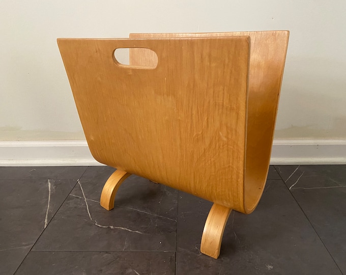 Alvar Aalto Style Birch Bentwood Magazine Rack Record Holder Etsy