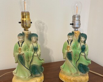 Pair of Asian Shawnee Table Lamps