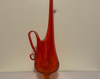 Miniature Dollhouse Tall Amber Glass Pitcher  1141 