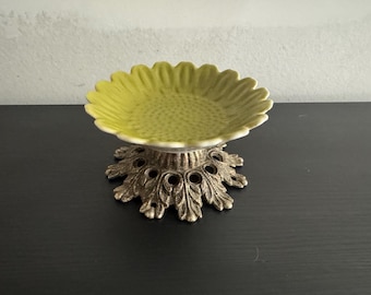 Vintage Hollywood Regency Style Footed Dish - Trinket Dish, Soap Dish, Catch All
