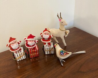 Vintage Flocked Christmas Ornaments (5)
