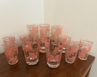 Hazel Atlas Pink Elephant Glassware (12)