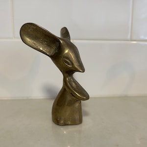 Brass Big Ear Mouse Figurine