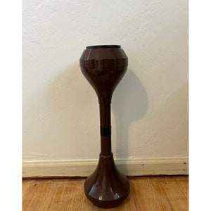 Vintage Atomic Plastic Standing Ashtray, Brown