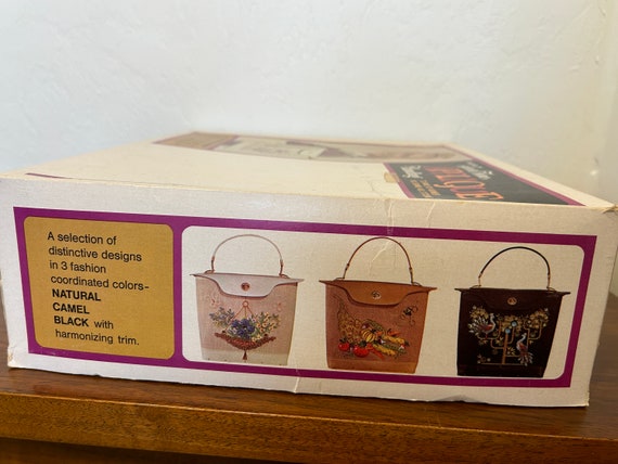 General Crafts Jewel Tone Appliqué Handbag - Vege… - image 6