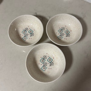 Vintage W.S. George Arbor Pattern Bowls Atomic Leaf Leaves Tree MCM Set of 3