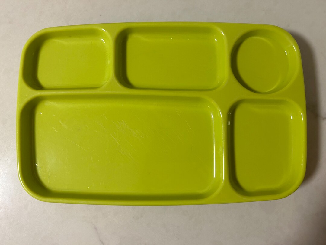 5 Melamine Divided Lunch Food Trays by Amerline Chicago Lime Etsy
