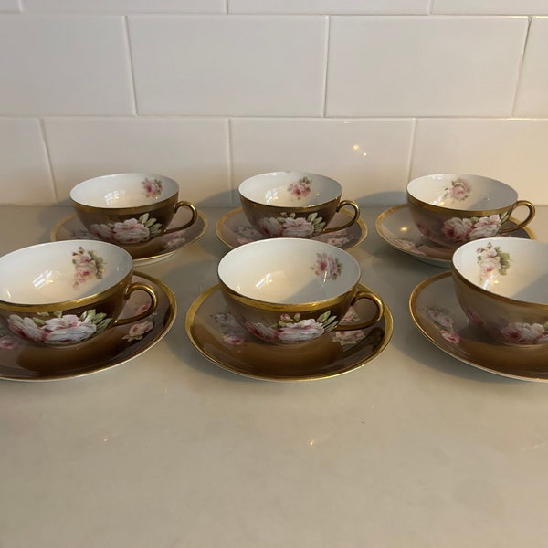 6 Tea Cups and Saucers by Empire ZS & Co Bavaria Royal Munich