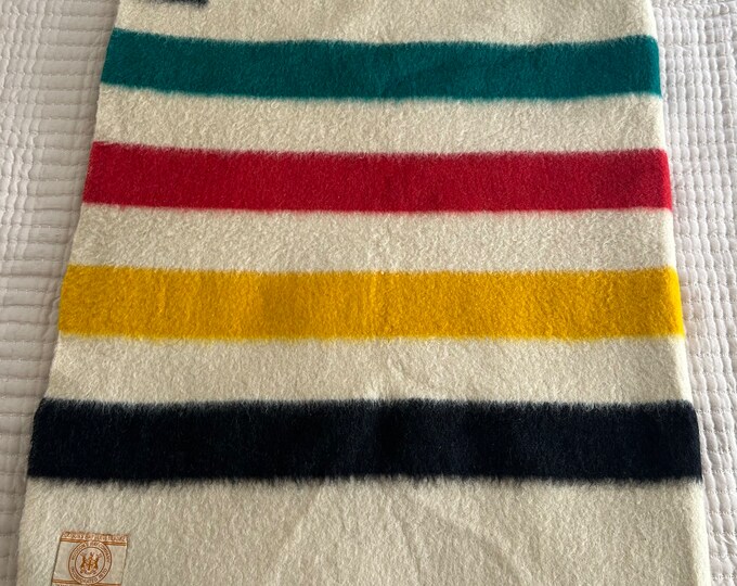 Vintage Hudson Bay Point Blanket Wool Gold Stack Label 3.5 Point Etsy